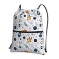 thumbnail image 1 of Naloa Cartoon Planets Drawstring Backpack String Bag Cinch Water Resistant for Gym Shopping Sport Yoga, 1 of 6