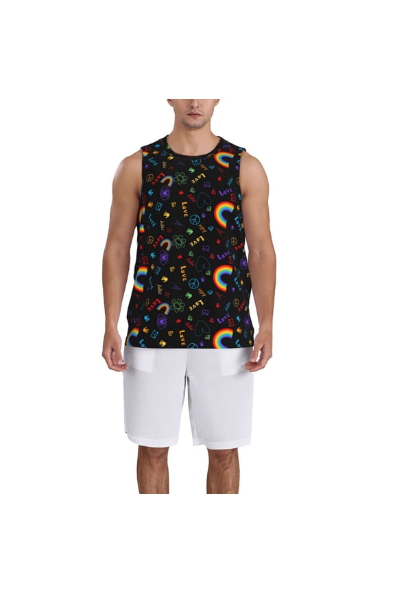 Cartoon Pride Lgbt Basketball Jersey Reversible Men's Mesh Athletic Sports Shirts Training Practice S-4XLX-Large