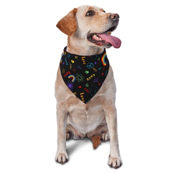 Naloa Cartoon Pride Lgbt Dog Bandanas 1PC Washable Triangle Dog Scarfs Premium Durable Fabric, for Small Medium Large Dogs and Cats