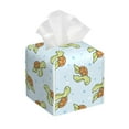 thumbnail image 1 of Naloa Cartoon Sea Turtle Tissue Box CoverLeather Tissue Holder Square Facial Tissue Case Facial Paper Organizer Dispenser for Bathroom, Vanity Countertop, Tabletop, Car, 1 of 1