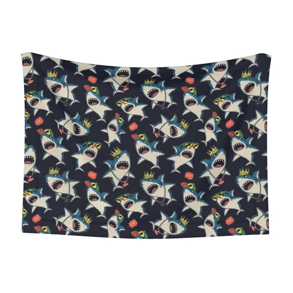 Naloa Cartoon Sharks Dog Blanket, 3 Sizes Cat Blanket for Indoor Cats Large Medium Small Dog Gifts-Large