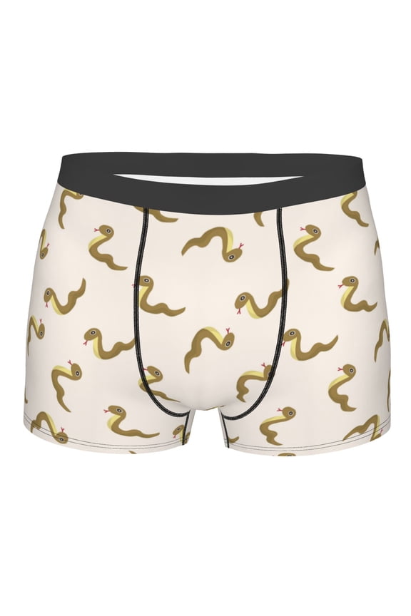 Cartoon Snake Print Mens Underwear - Boxers for Men, Classic Briefs for Men