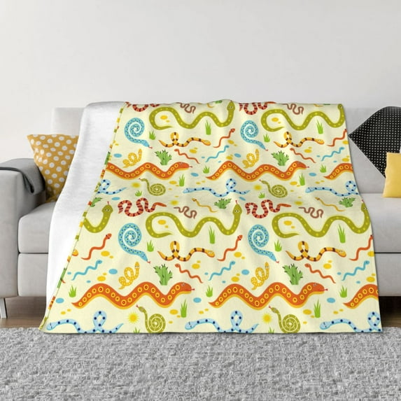 Naloa Cartoon Snake8 Flannel Blankets - Thick and Warm Blanket for Winter, Soft Fuzzy Plush King Blanket for All Seasons40"x30"