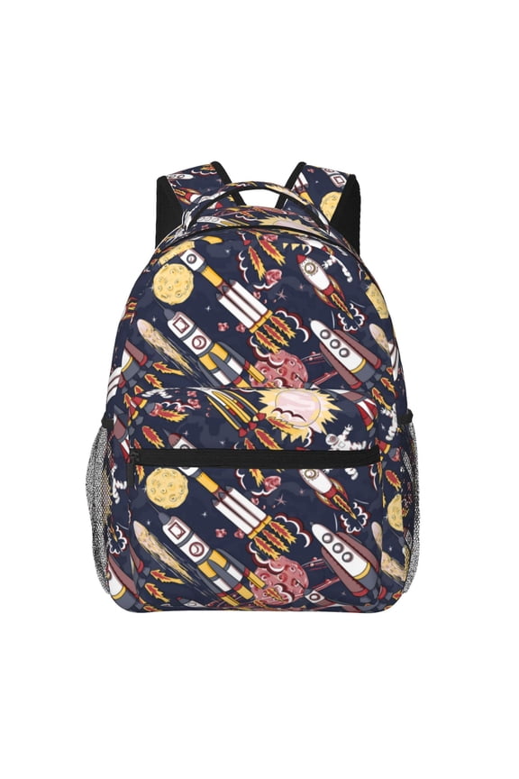 Cartoon Space 1 Print Solid Color Tie Formal Necktie for MenSuitable for business, daily life, work