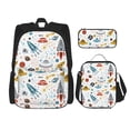 thumbnail image 1 of Naloa Cartoon Space Print Large Capacity Backpack Lunch Bag Pencil Case Combination 3 Piece Set for Student, 1 of 8