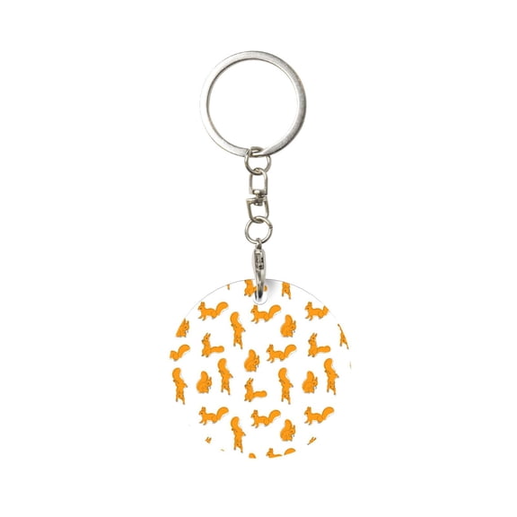 Naloa Cartoon Squirrel Print Round Keychain Keychain Key Ring, Key Tag, Key Chain Bulk for Gift Accessories (Round)