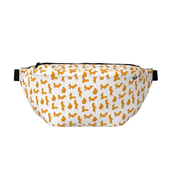 Naloa Cartoon Squirrel Print Running Belts for Men Women,Running Fanny Pack with 2-Zipper Pockets,Waterproof Waist Pack for Travel Hiking Running Outdoor Sports