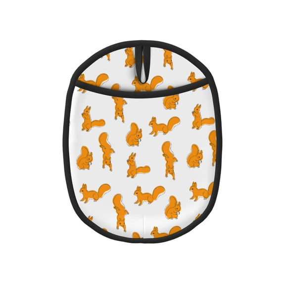 Naloa Cartoon Squirrel Silicone Pot Holders, Oven Mitts Heat Resistant Hot Pads, Non Slip Pot Holder for Kitchen Baking and Cooking 9.4 x 7.5 Inches
