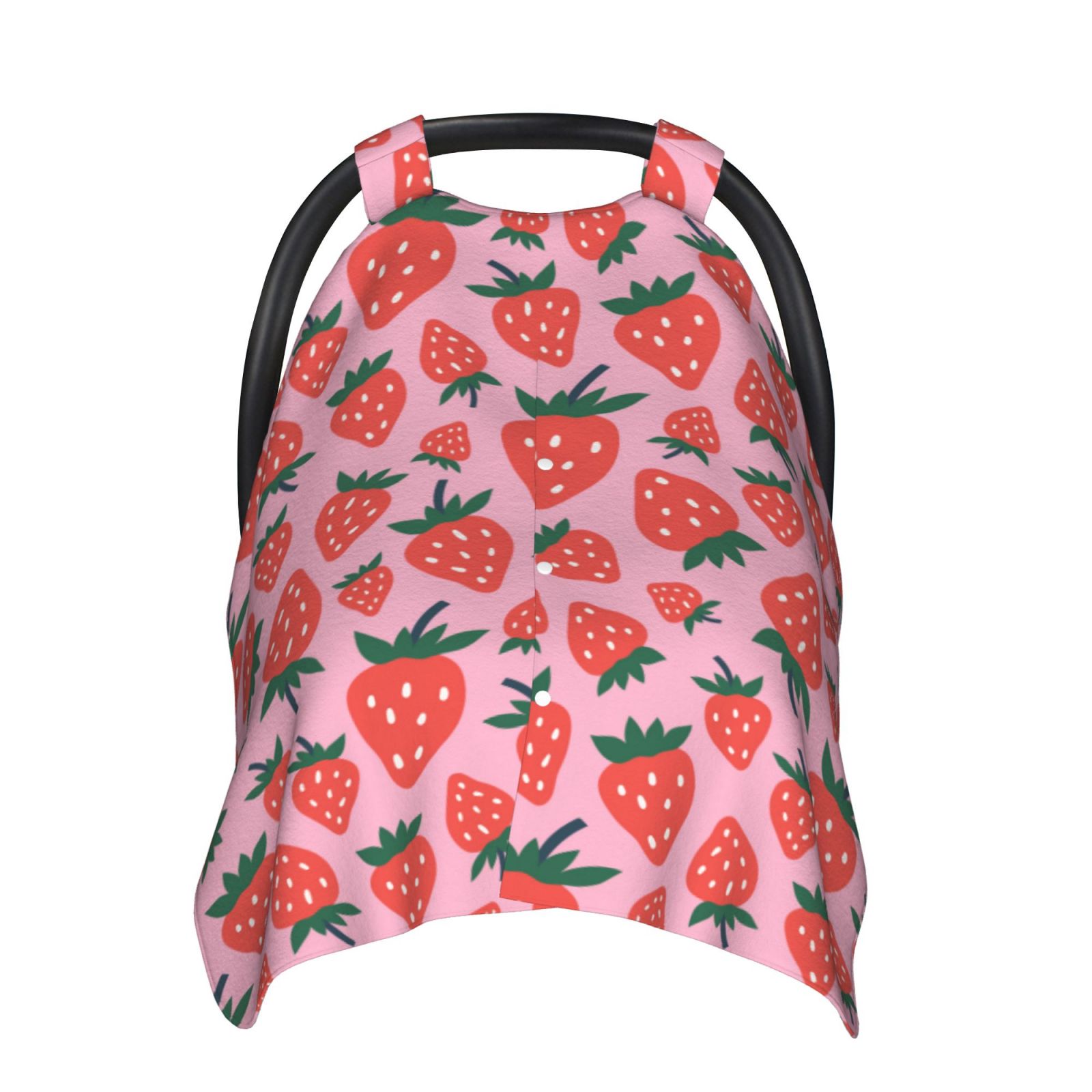 Naloa Cartoon Strawberry Baby Car Seat Cover, Breathable Baby Carrier Cover, Multiuse Baby Carrier Cover & Nursing Breastfeeding Cover