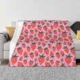 thumbnail image 1 of Naloa Cartoon Strawberry Flannel Blankets - Thick and Warm Blanket for Winter, Soft Fuzzy Plush King Blanket for All Seasons80"x60", 1 of 6