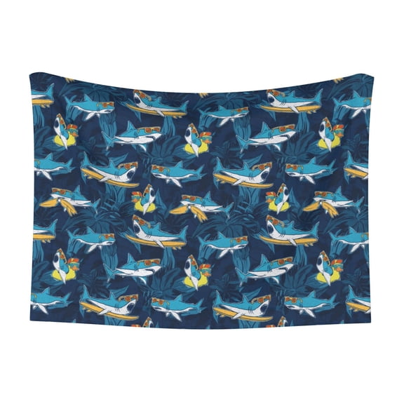 Naloa Cartoon Surfer Sharks Dog Blanket, 3 Sizes Cat Blanket for Indoor Cats Large Medium Small Dog Gifts-Small