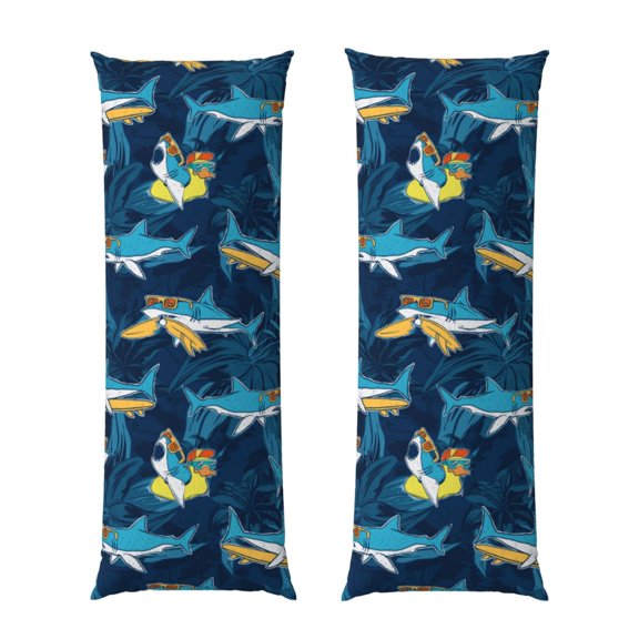 Naloa Cartoon Surfer Sharks Super Soft 20x60 Body Pillow Case,Long Side Hidden ZipperPILLOWS ARE NOT INCLUDED