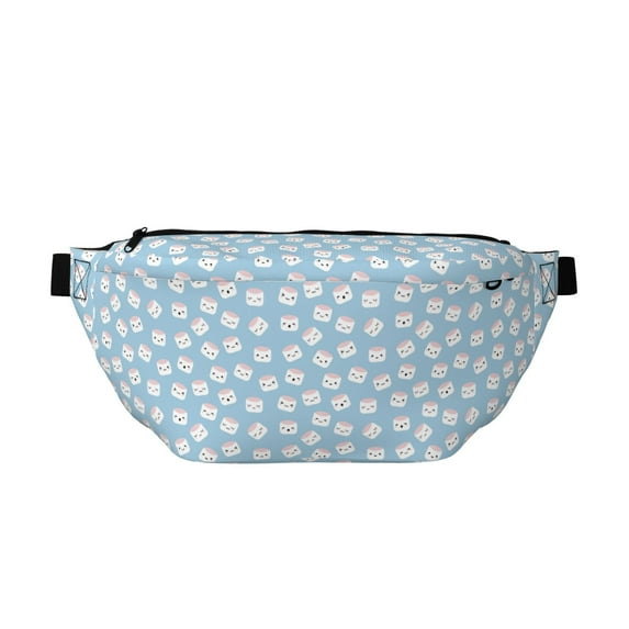 Naloa Cartoon Sushi Print Running Belts for Men Women,Running Fanny Pack with 2-Zipper Pockets,Waterproof Waist Pack for Travel Hiking Running Outdoor Sports