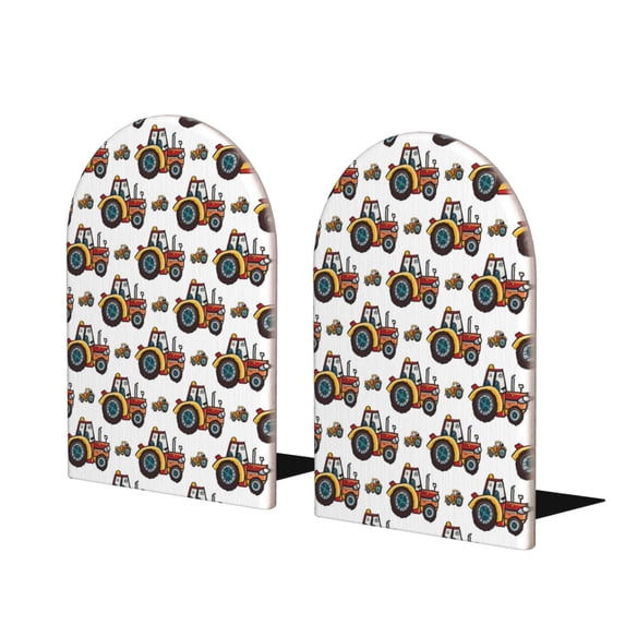 Naloa Cartoon Tractor 2 Pcs Bookend Large Capacity Office Book Ends for Home Office Library School Study Decoration