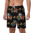 thumbnail image 1 of Naloa Cartoon Tractor Print Men Swim Trunks with Compression Liner ,Board Shorts,Men's Swim Shorts with Drawstring and Elastic Waistband-Medium, 1 of 6