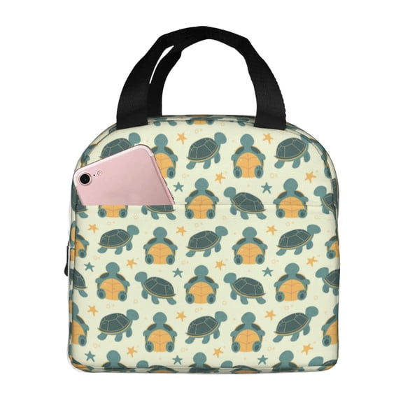 Naloa Cartoon Turtles Print Lunch Box for Women Men,Insulated Lunch Bag,Lunchbox,Thermal Leakproof Cooler,Reusable Lunch Tote Bag for Work School Travel Picnic