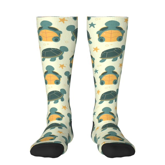 Naloa Cartoon Turtles Thigh High Socks Extra Long Stretchy Sock Women Over Knee High Opaque Stocking Daily Wear