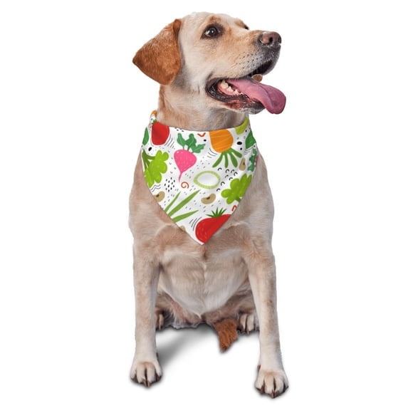 Naloa Cartoon Vegetables Dog Bandanas 1PC Washable Triangle Dog Scarfs Premium Durable Fabric, for Small Medium Large Dogs and Cats