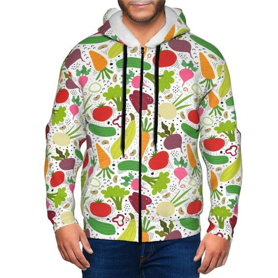 Naloa Cartoon Vegetables Men’s Hoodies, Zip up Hoodie, Sweatshirts,Hoodies for Men Sizes S-3XL-X-Large