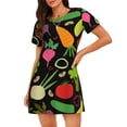 thumbnail image 1 of Naloa Cartoon Vegetables Print Women Nightgowns,Womens Loungewear,Short Sleeve Sleepwear,Comfy Ladies Nightdress, 1 of 6