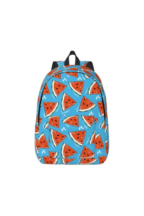 Cartoon Watermelon Canvas Backpack for Men Women Rucksack Casual Travel Daypack College Tote Satchel Bookbag for Teens-Medium