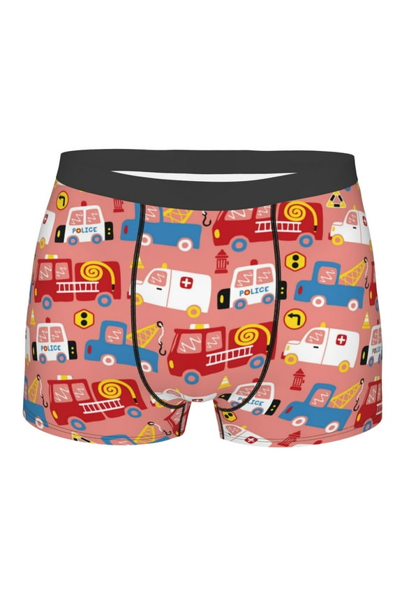 Cartoon with Traffic Elements Print Mens Underwear - Boxers for Men, Classic Briefs for Men