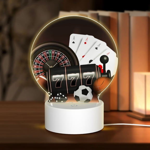 Naloa Casino And Sports Acrylic LED Night Light Custom LED Lights Personalized Nightlight Customized Gifts for Family Couples Friends