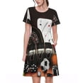 thumbnail image 1 of Naloa Casino And Sports Print Womens Summer A-Line Dress with Pockets,Short Sleeve Dresses,Flowy Beach Swing Dress for Vacation Travel, 1 of 6