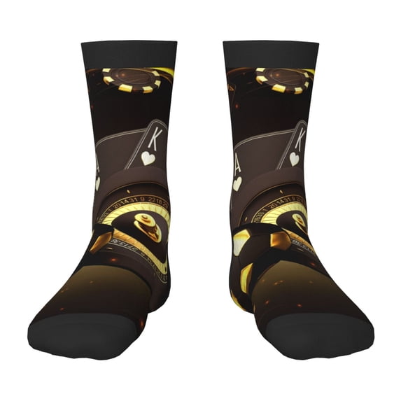 Naloa Casino Card Soccer Kids Socks Unisex Kids and Toddlers' Crew Socks, ,1 Pairs
