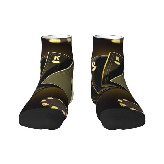 Naloa Casino Cards 1 Ankle Socks for Women Non Slip Socks No Show Socks Classic Low Cut Casual Socks Casual Socks