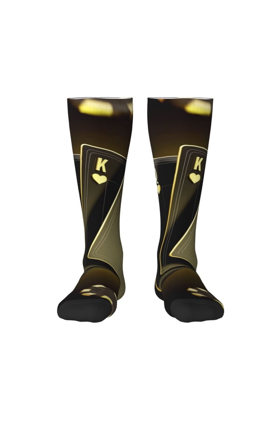 Casino Cards 1 Knee Socks, High Socks Long Stretchy Sock Women Knee High Stocking, Long Socks for Women