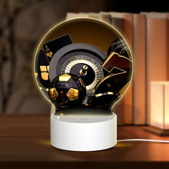 Naloa Casino Cards Acrylic LED Night Light Custom LED Lights Personalized Nightlight Customized Gifts for Family Couples Friends