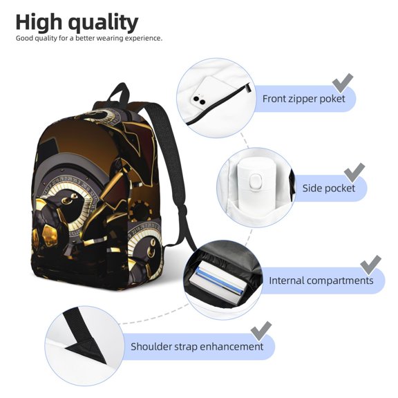 Naloa Casino Cards Print Durable Canvas College Rucksack,Laptop Excursion Backpack,Travel Notebook School Backpack,Bookbag For Men Women