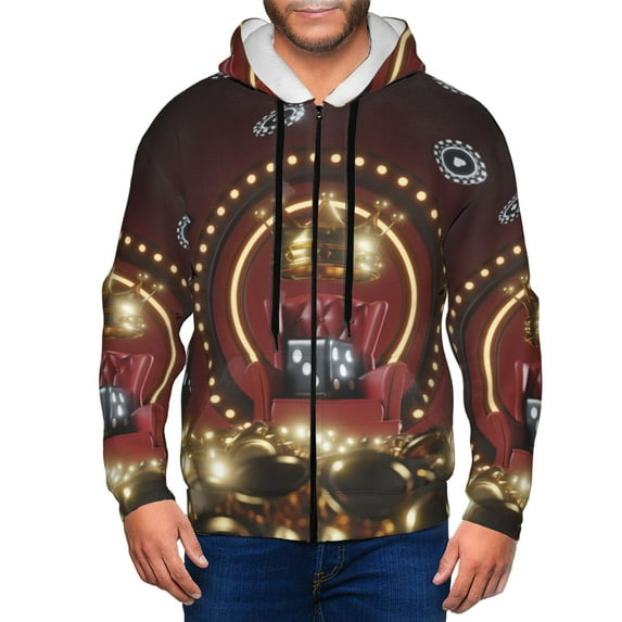 Naloa Casino King And Playing Cards Men’s Hoodies, Zip up Hoodie, Sweatshirts,Hoodies for Men Sizes S-3XL-3X-Large