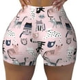 thumbnail image 1 of Naloa Cat Biker Shorts for Women Seamless Scrunch Short Women’s Yoga Shorts for Gym Running Sport Shorts - Large, 1 of 9