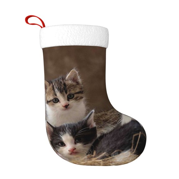 Naloa Cat Family Christmas Stockings Decorations, Xmas Ornaments, DIY Personalized Farmhouse Decor for Home Family Party Tree