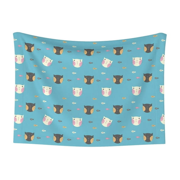 Naloa Cat Fish Dog Blanket, 3 Sizes Cat Blanket for Indoor Cats Large Medium Small Dog Gifts-Medium