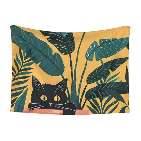 Naloa Cat Hiding In Potted Plants Dog Blanket, 3 Sizes Cat Blanket for Indoor Cats Large Medium Small Dog Gifts-Large