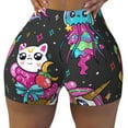 thumbnail image 1 of Naloa Cat Icecream Biker Shorts for Women Seamless Scrunch Short Women’s Yoga Shorts for Gym Running Sport Shorts - Small, 1 of 9