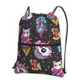 thumbnail image 1 of Naloa Cat Icecream Drawstring Backpack String Bag Cinch Water Resistant for Gym Shopping Sport Yoga, 1 of 6