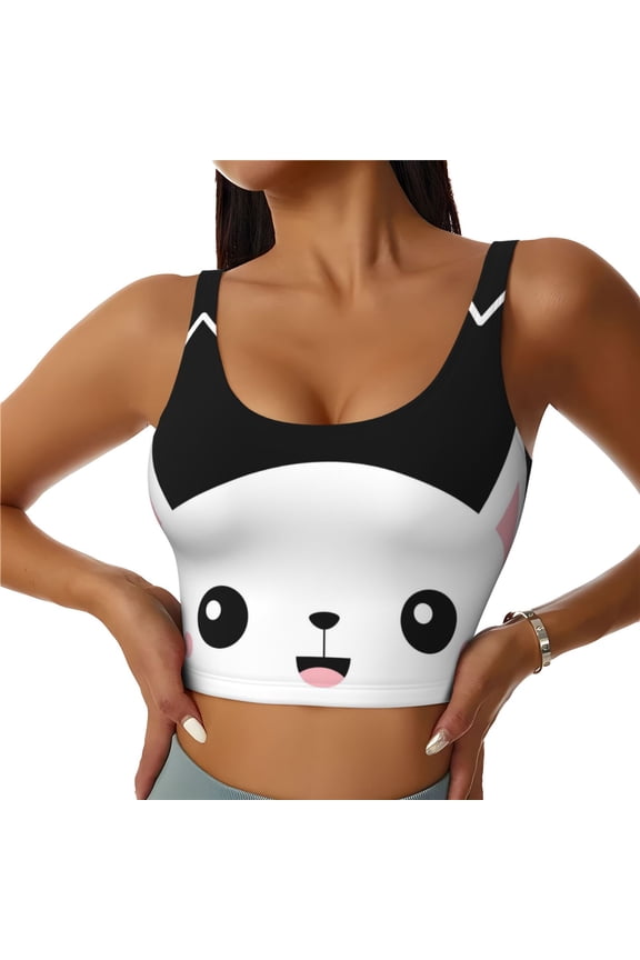 Cat Meow Sports Bras for Women, High Support Bra with Removable Pads, Comfortable - Small