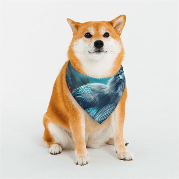 Naloa Cat Underwater Fantasy Dog Bandana Large and Small-Dog Scarf Bib Handkerchief Accessories for Dogs and Cats(S-L)-Large