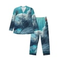 thumbnail image 1 of Naloa Cat Underwater Fantasy Men’s Pajamas Set - Long Sleeve Button Down Sleep Shirt and Pajama Bottoms Sleepwear Set-XX-Large, 1 of 7