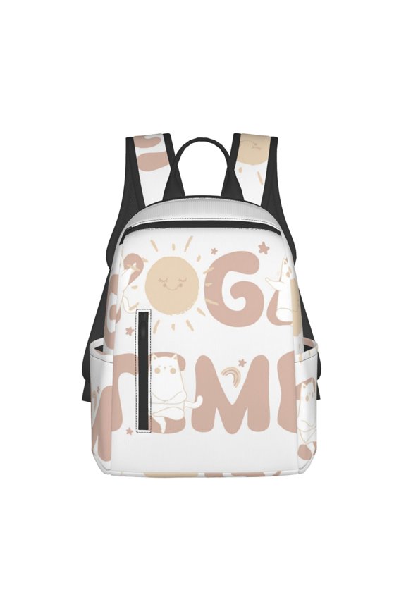 Cat Yoga Time Print Lightweight DayBackpack Suitable for school, work, shopping, travel, etc.