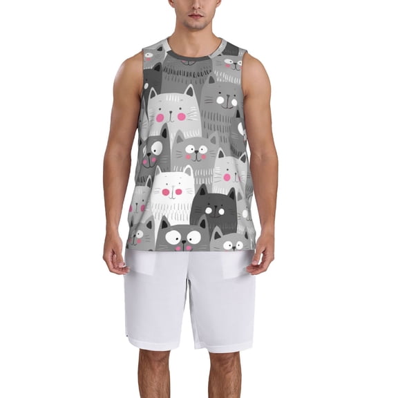 Naloa Cats Group Basketball Jersey Reversible Men's Mesh Athletic Sports Shirts Training Practice S-4XLSmall