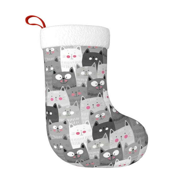 Naloa Cats Group Christmas Stockings Decorations, Xmas Ornaments, DIY Personalized Farmhouse Decor for Home Family Party Tree