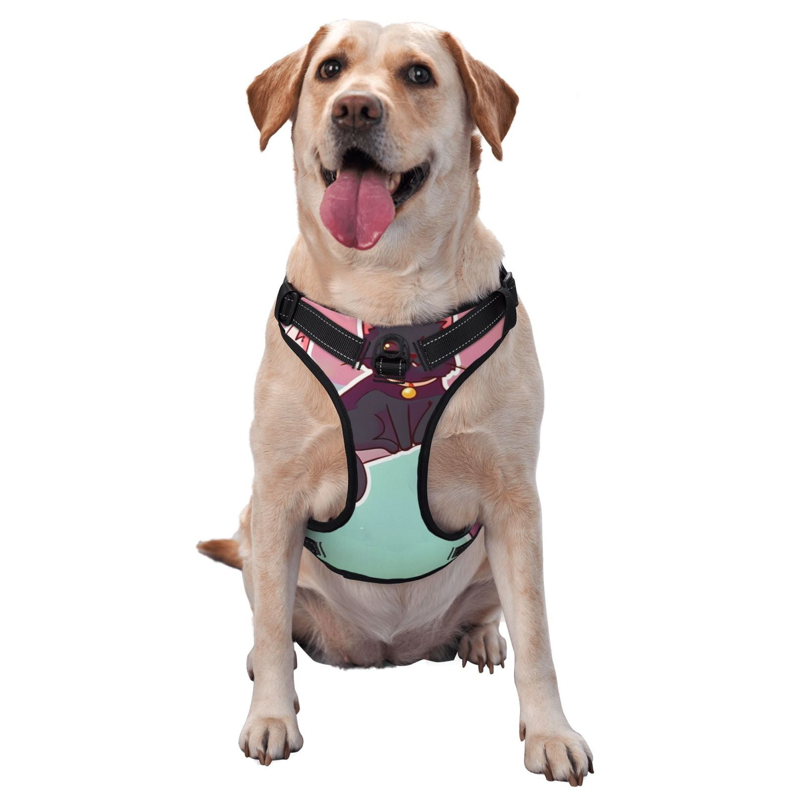 Naloa Cats On Broomstick Dog Harness, Pet Harness Vest with Traction Rope, Dog Vest for Outdoor, Walking - {sizeName}-