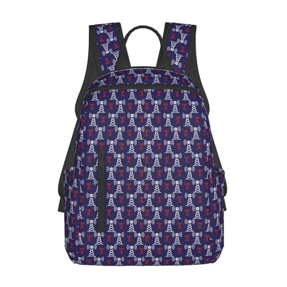 Naloa Cell Tower Print Lightweight DayBackpack Suitable for school, work, shopping, travel, etc.