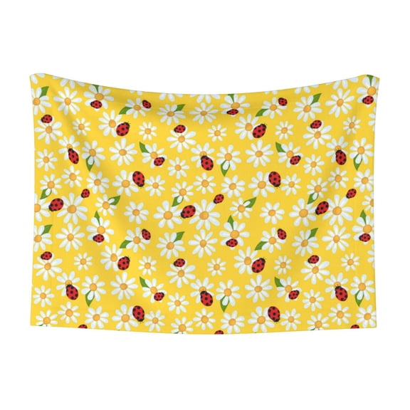 Naloa Chamomile And Ladybug Dog Blanket, 3 Sizes Cat Blanket for Indoor Cats Large Medium Small Dog Gifts-Small