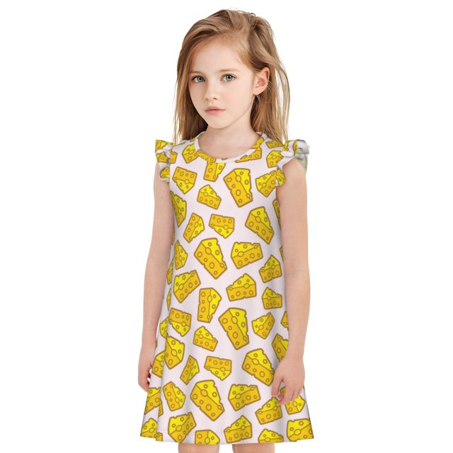 Naloa Cheese Girls Sleepwear, Night Sleep Dress, Pajamas, Little Kids